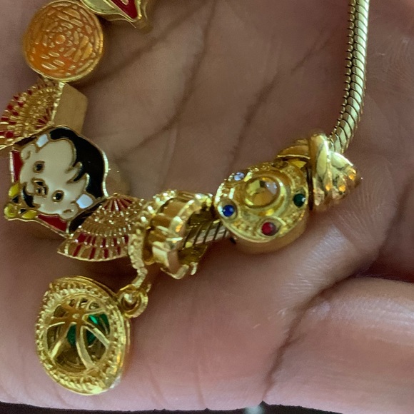 NWOT Retired Pandora Shine Sliding Bracelet Gold w/ 10 New Doctor Strange Charms - Picture 5 of 13